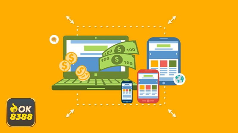 Rút Tiền Ok8388 - Bước 2: Vào mục “Rút tiền” trong khu vực tài khoản